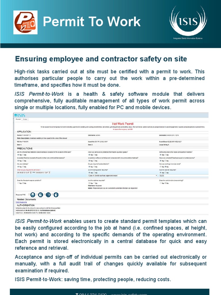 ISIS Permit-To-Work Factsheet | PDF | Information Technology Management ...