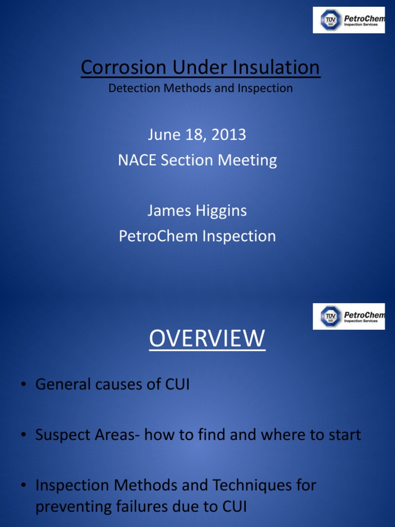 Corrosion Under Insulation Inspection Methods | PDF | Radiography ...