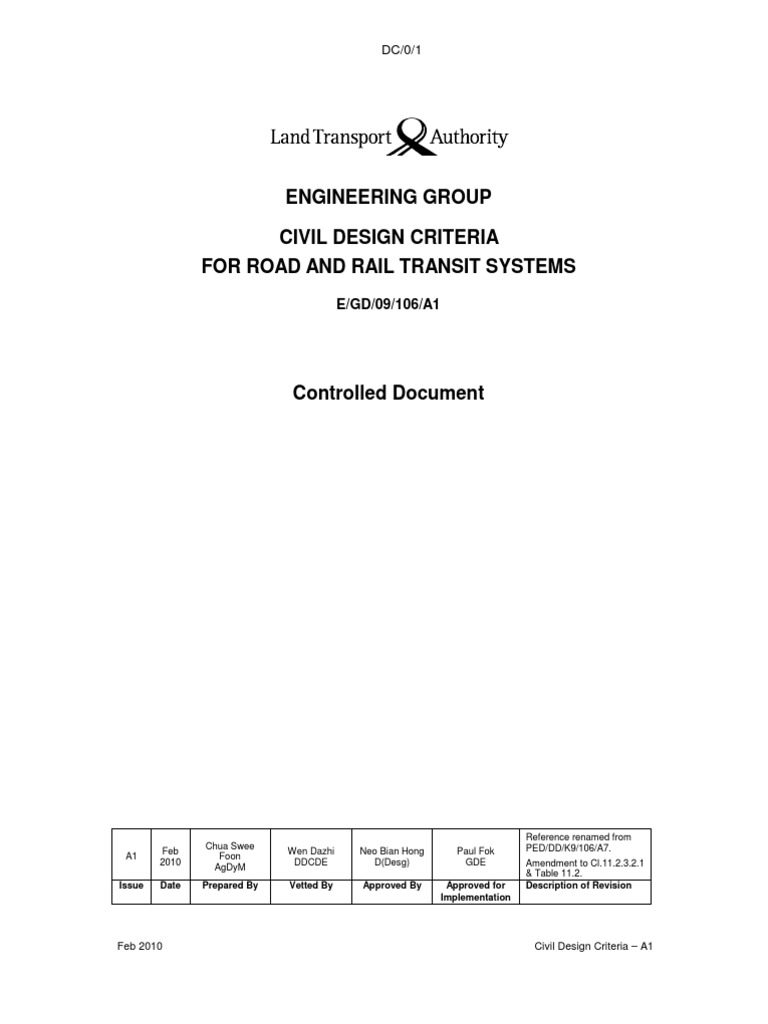 LTA Civil Design Criteria PDF Tunnel Geotechnical Engineering