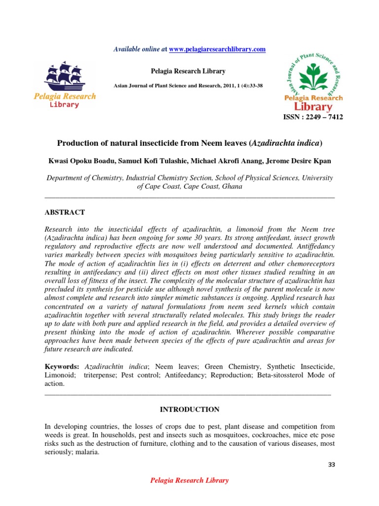 literature review of neem tree pdf