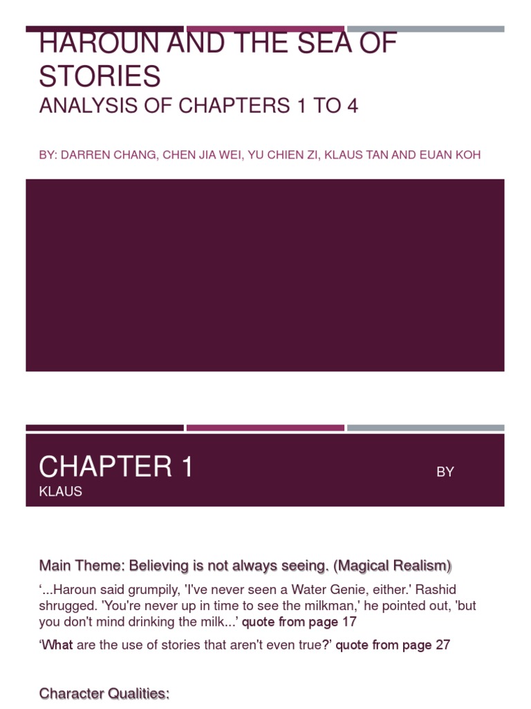 Term 3 Chapter 1 To 4 Analysis of Haroun | PDF | Poetry