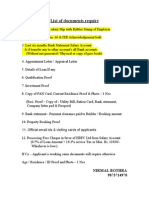 HDFC List of Docs