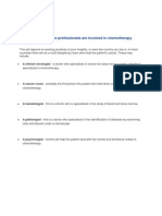 How Many Health Care Professionals Are Involved in Chemotherapy Treatment?