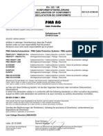 PMA AG: Eu / Ec / Ue Konformitätserklärung Declaration of Conformity Declatation de Conformite