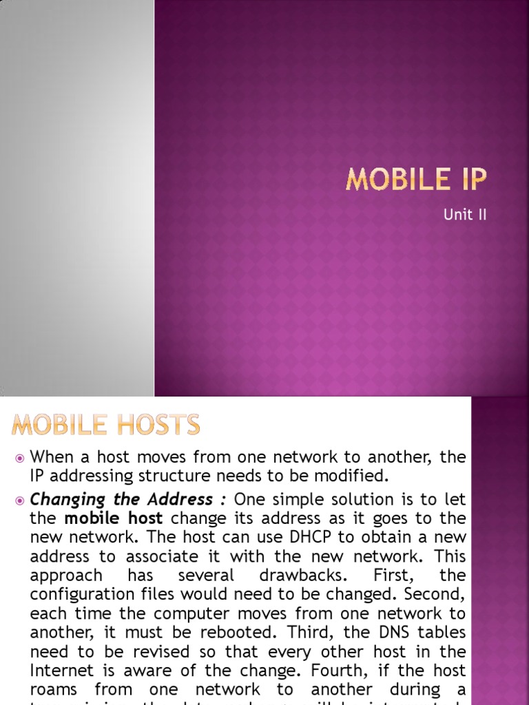 Mobile Ip PDF Network Packet Computer Network