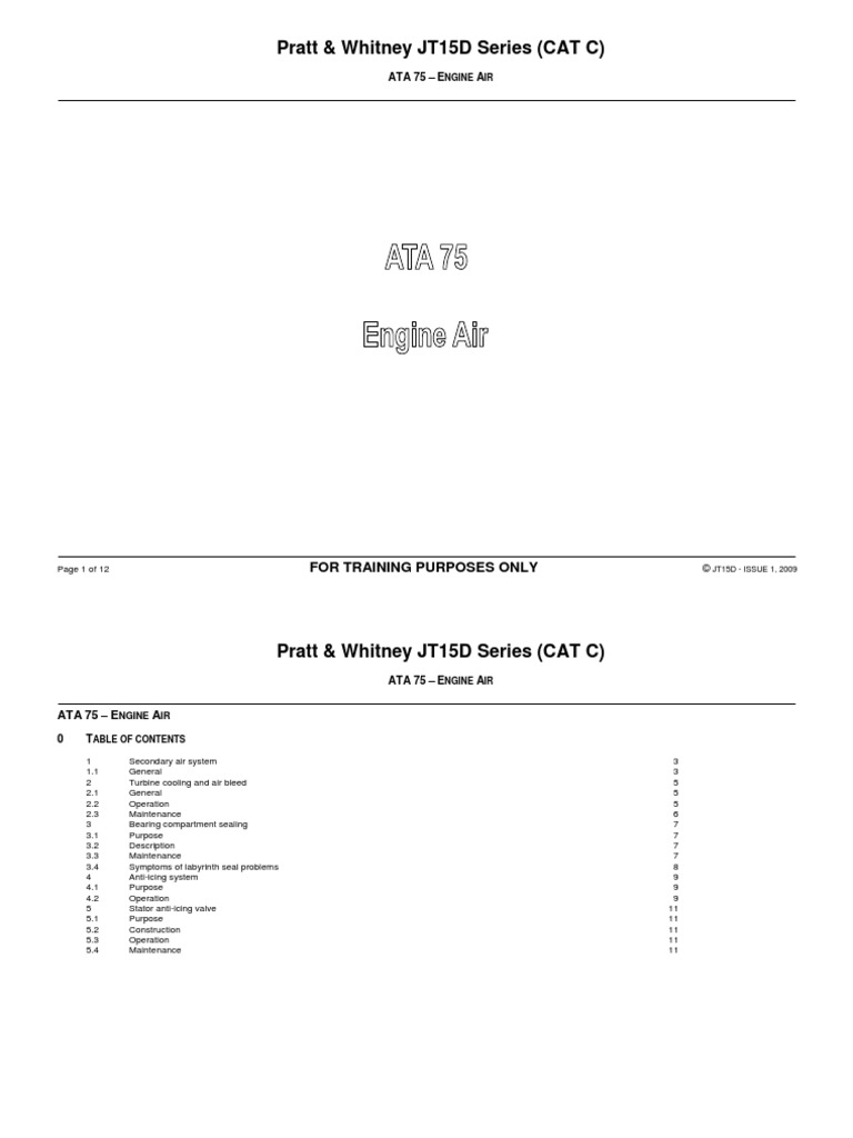 JT15D Ata 75 | PDF | Gas Compressor | Valve