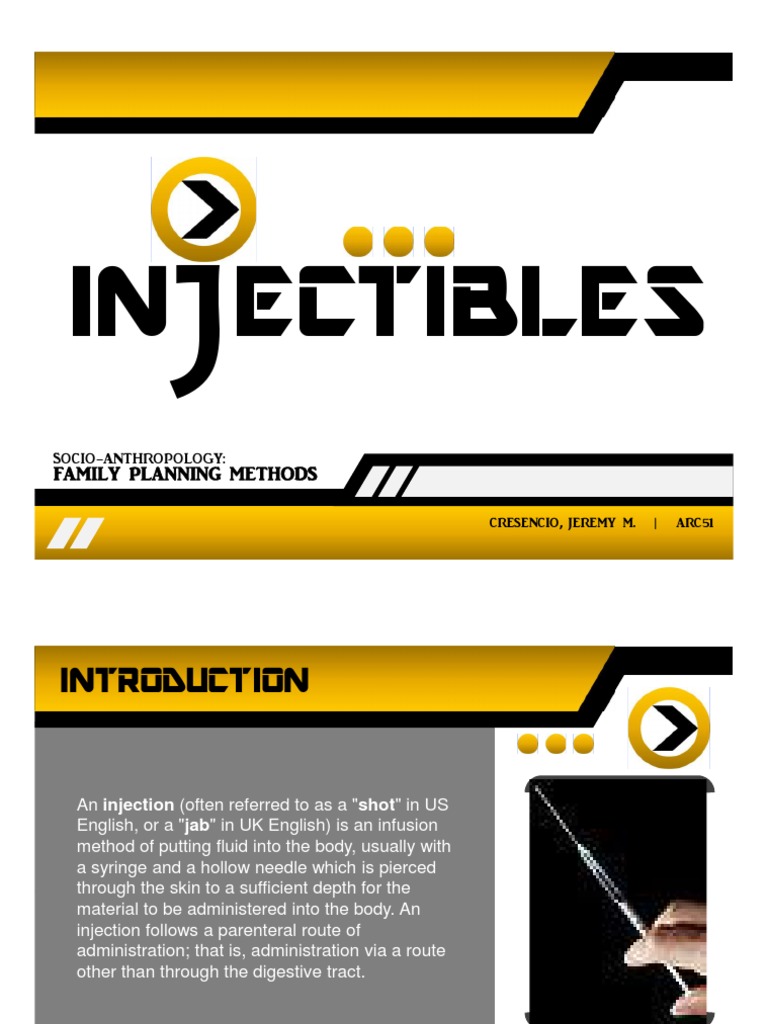 Contraceptive Injections Overview | PDF