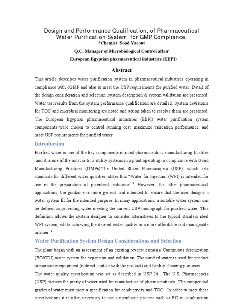 10 - Design and Performance Qualification | PDF | Purified Water ...