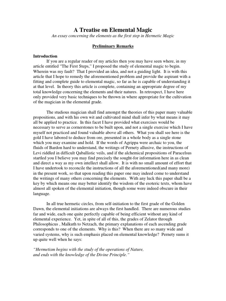Elemental Magic | PDF | Hermeticism | Universe