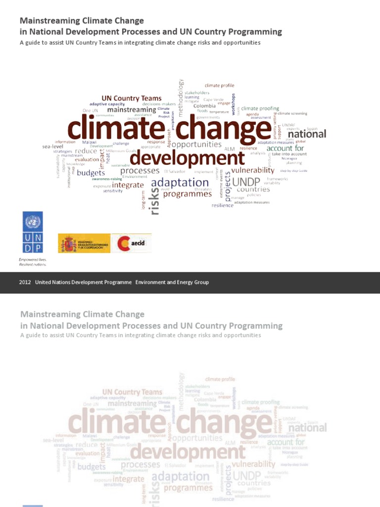 Mainstreaming Climate Change In National Development Processes And Un