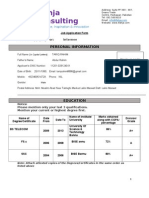 Application Form For Employment Ifahja