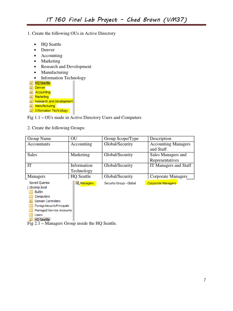 Active Directory Lab Project Overview | PDF | Active Directory | Remote ...