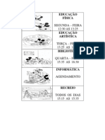 Tabela de Horarios Com Desenhos