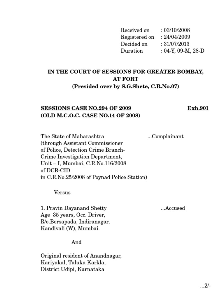 Suresh Bhagat Murder Case Judgement PDF Government Information