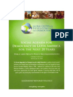 Social Agenda for Democracy in Latin America for the Next Twenty Years. Public and Private Policy Recommendations