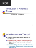 Introduction To Automata Introduction To Automata Theoryy: Reading: Chapter 1