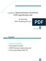 Dynamic depressurisation LNG regasification