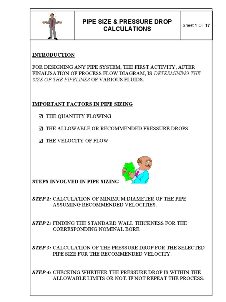 Pipe Sizing and Pressure Drop Guide | PDF | Reynolds Number | Pipe ...