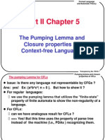 Part II Chapter 5: The Pumping Lemma and Closure Properties For Context-Free Languages