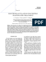 Electroflocculation for Textile Wastewater Treatment