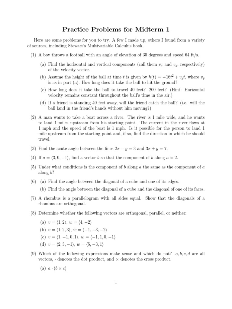 Math 32A-Midterm 1 Problems | PDF | Teaching Methods & Materials
