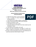 ESTUDO DIRIGIDO -  FORMAS FARMACÊUTICAS