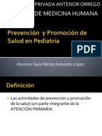 Prevención  y Promoción de Salud en Pediatría