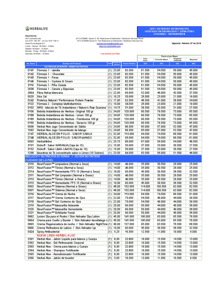 Lista Precios Con Flete