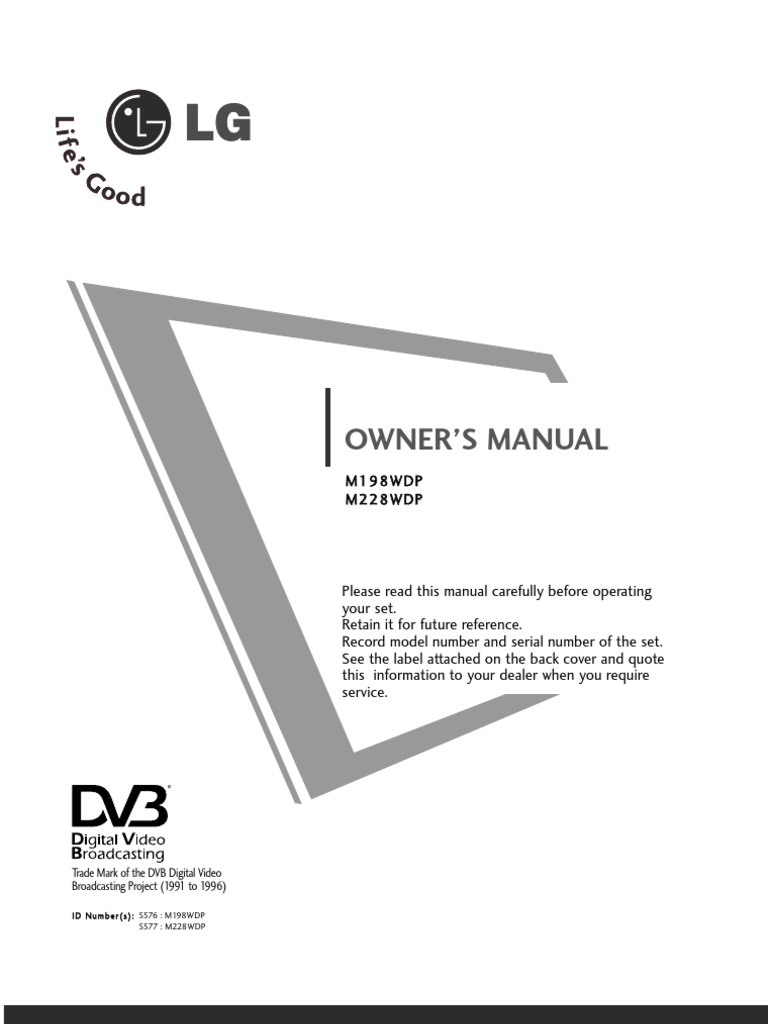 LG M198WDP TV User Manual PDF Computer Monitor Hdmi