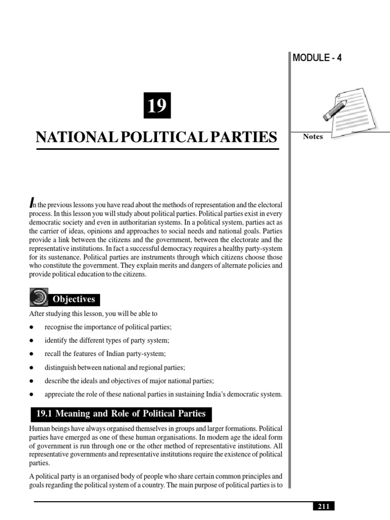19 - National Political Parties (167 KB) | PDF | Bharatiya Janata Party ...