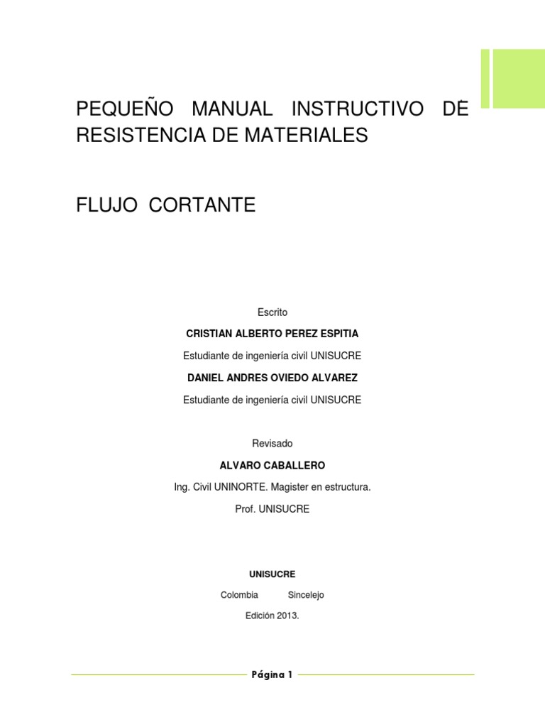 Pequeño Manual Instructivo de Resistencia de Materiales 2 | PDF ...