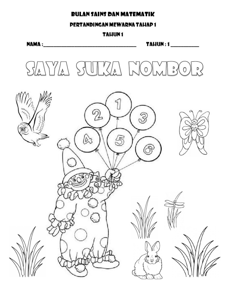 mewarna matematik tahun 1