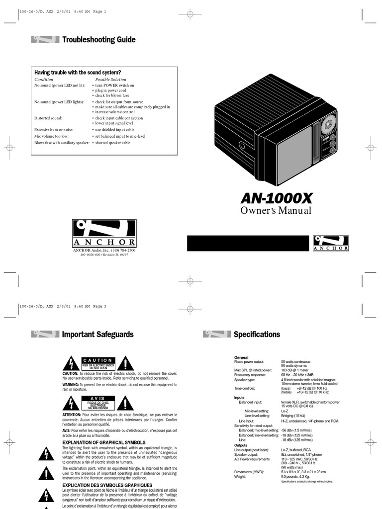 Oneac 1000X Manual : Owner’s Manual – SECHE