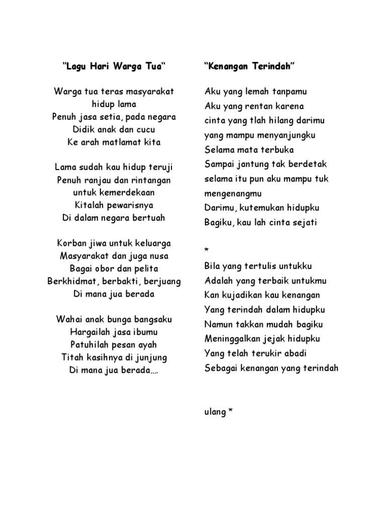 Lagu Hari Warga Tua Pdf