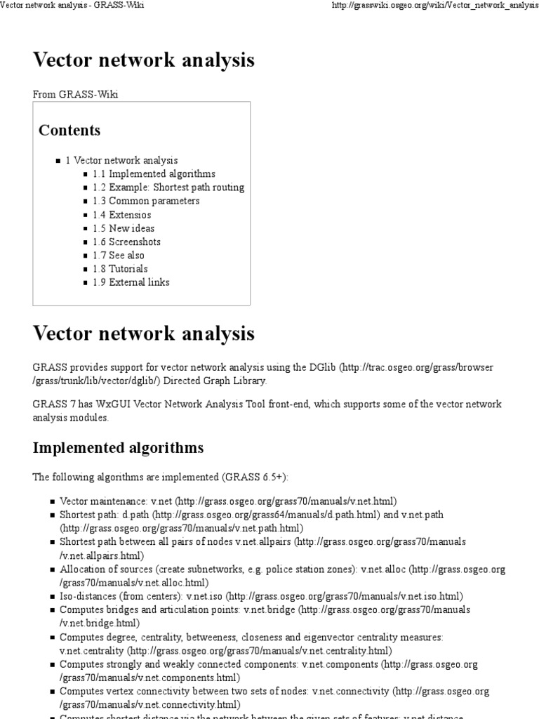 GIS Vector Network Analysis Guide | PDF | Networks | Theoretical ...