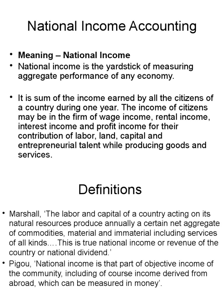 National Ine Measures Of National Ine And Output Gross Domestic Product