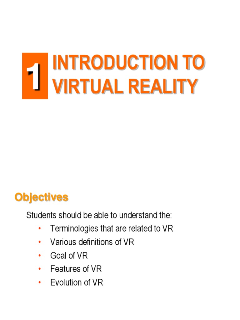 1 - Introduction to Virtual Reality | Virtual Reality | Reality