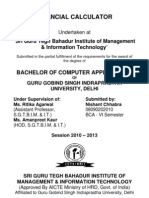 Financial Calculator: "Sri Guru Tegh Bahadur Institute of Management "