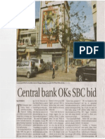 Central Bank OKs SBC Bid 18092012