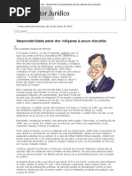 Conjur - Segunda leitura_ Responsabilidade penal dos indígenas é pouco discutida