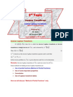 3 3 3 3 Topic Topic Topic Topic: Laplace Transforms Laplace Transforms Laplace Transforms Laplace Transforms