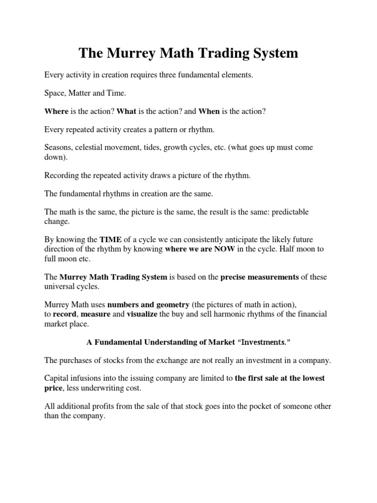 Murrey Math Trading System Explained | PDF | Investing | Stocks