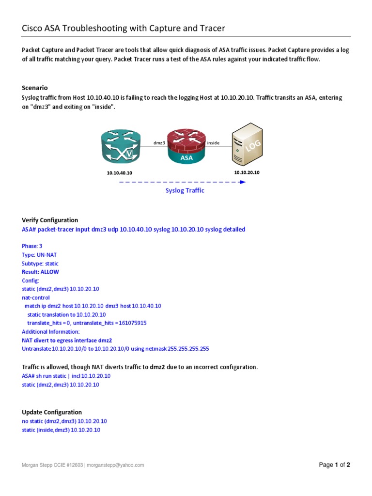 Cisco ASA Troubleshooting With Capture and Tracer | PDF