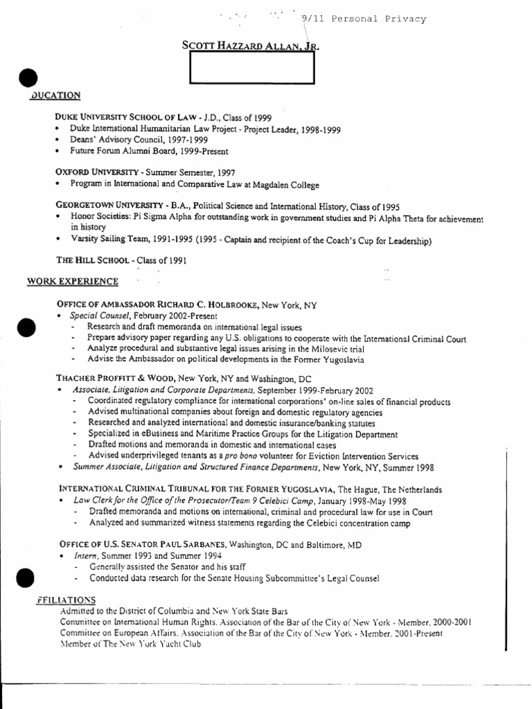 Fo B1 Commission Meeting 4 10 03 Fdr Tab 7 Allan Resume Scott Hazzard Allan Jr 536 Pdf Law Clerk Bar Association