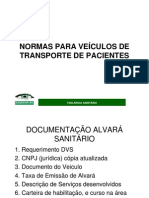 Normas para Veículos de Transporte de Pacientes: Vigilância Sanitária