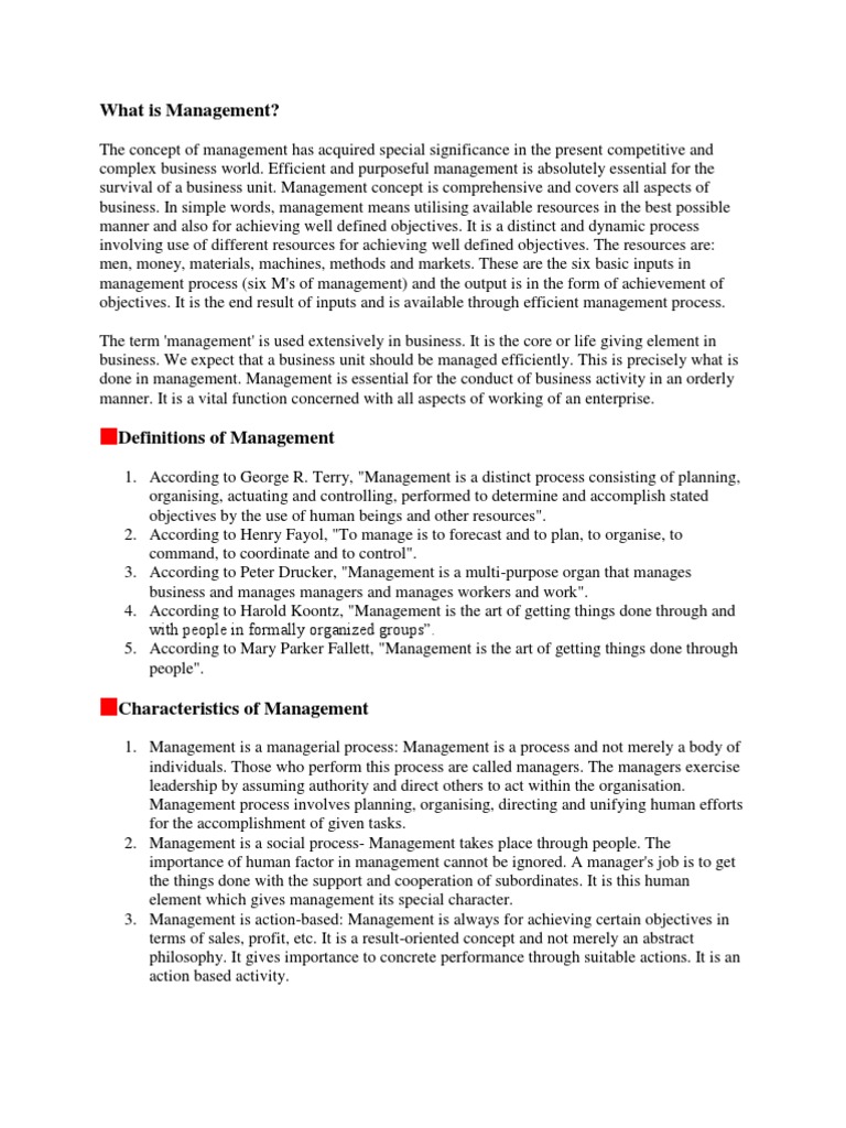 What Is Management PDF Science Employment