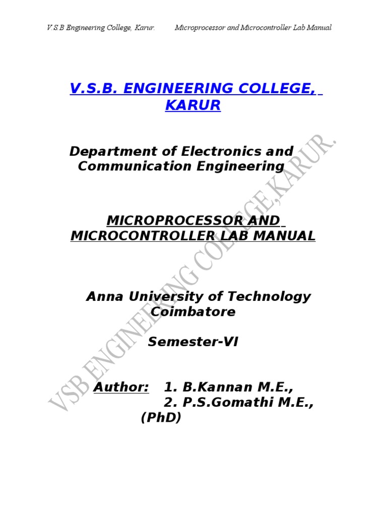 Microprocessor and Microcontroller Lab Manulal | Digital Electronics |  Digital & Social Media