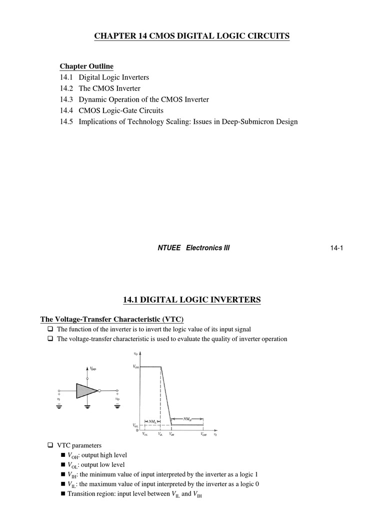 Cmos Digital Logic Circuits | PDF | Cmos | Logic Gate
