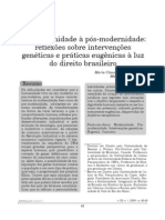 Da modernidade à pós-modernidade- reflexões sobre intervenções genéticas e práticas eugênicas à luz do direito brasileiro
