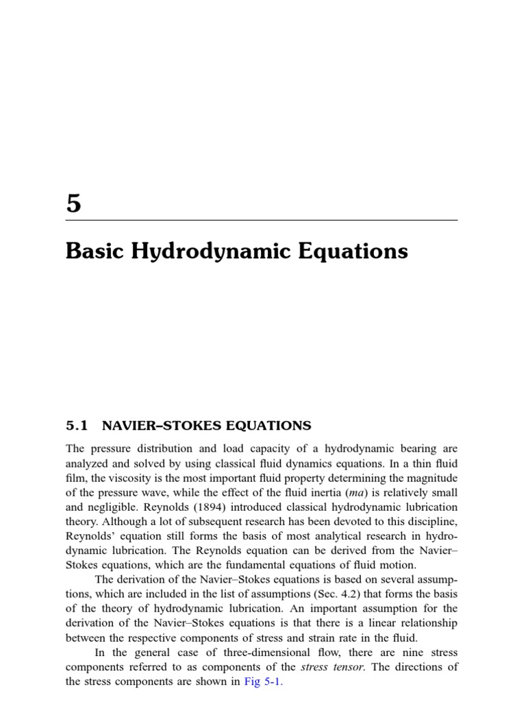Basic Hydrodynamic Equations | PDF | Fluid Dynamics | Reynolds Number